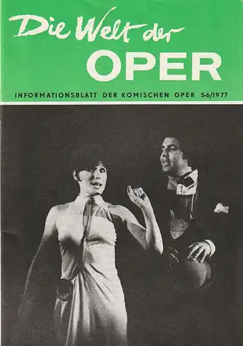 Komische Oper Berlin DDR, Stephan Stompor: DIE WELT DER OPER Informationsblatt der Komischen Oper 5-6 / 1977. 