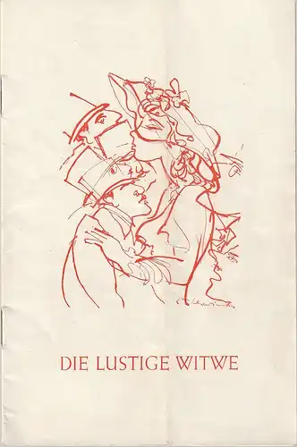 Hans-Otto-Theater Potsdam, Gerhard Meyer, Hans Dieter Arnold: Programmheft Franz Lehar DIE LUSTIGE WITWE  1961 Programmheft 31. 