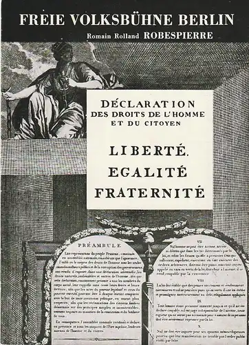 Freie Volksbühne Berlin, Hermann Kleinselbeck, Heinrich Fürtinger: Programmheft  Romain Rolland ROBESPIERRE Premiere 1. Mai 1963 Spielzeit 1962 / 63 Heft 1. 