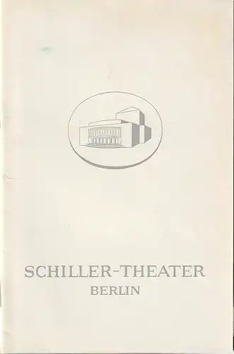 Schiller-Theater Berlin, Boleslaw Barlog, Albert Beßler: Programmheft Günter Grass DAVOR Spielzeit 1969 / 70. 