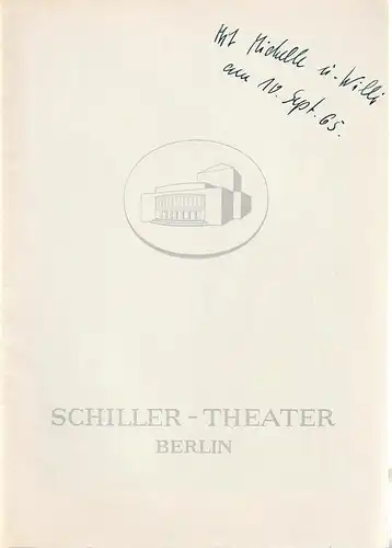 Schiller-Theater Berlin, Albert Beßler: Programmheft Arthur Miller NACH DEM SÜNDENFALL Spielzeit 1964 / 65 Heft 160. 