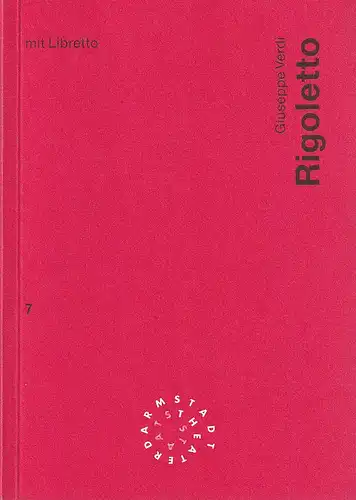 Staatstheater Darmstadt, Peter Girth, Barbara Beyer: Programmheft Giuseppe Verdi RIGOLETTO Premiere 26. November 1995 Spielzeit 1995 / 96 Nr. 7. 