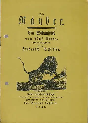 Städtische Bühnen Erfurt, Albrecht Delling, Manfred Pauli, Karin Rahn: Programmheft Friedrich Schiller DIE RÄUBER Premiere 12. Dezember 1964 Spielzeit 1964 / 65 Heft 9. 