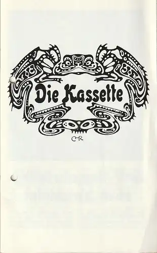 Deutsch-sorbisches Volkstheater Bautzen, Alfred Lübke, Klaus-Albrecht Hühn: Programmheft Carl Sternheim DIE KASSETTE Spielzeit 1978 / 79 Heft 15. 