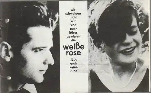 Deutsch-Sorbisches Volkstheater Bautzen, Jörg Liljeberg, Jens Daniel Schubert, Peter Liebmann: Programmheft Udo Zimmermann WEISSE ROSE  Spielzeit 1986 / 87 Heft 1. 