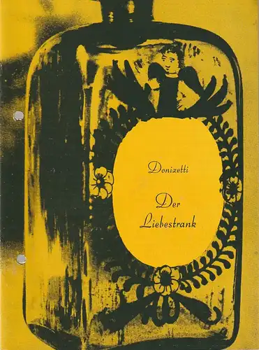 Volksthater Rostock Deutsche Demokratische Republik, Ekkehard Prophet, Ingrid Donnerhack, Wolfgang Holz: Programmheft Gaetano Donizetti DER LIEBESTRANK  Premiere 31. August 1986 Großes Haus  91. Spielzeit 1985 / 86  ( L'elisir d'amore ). 