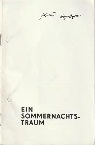 Theater der Stadt Plauen, Werner Friede, Christa-Maria Kross, Josef Hegenbarth ( Illustrationen ): Programmheft William Shakespeare EIN SOMMERNACHTSTRAUM Premiere 26. Januar 1973 Spielzeit 1972 / 73 Nr. 8. 