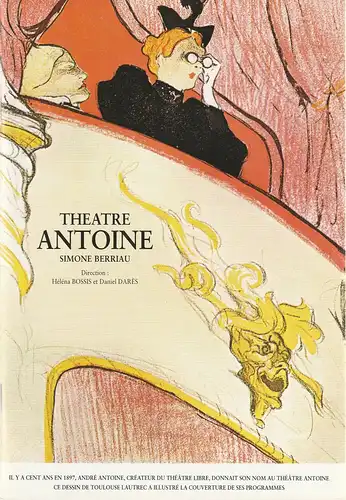 Theatre Antoine, Simone Berriau, Helena Bossis, Daniel Dares: Programmheft Jean-Claude Carriere LA TERRASSE Premiere 14. Janaur 1997. 