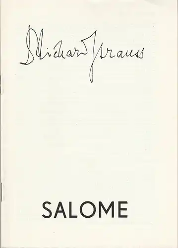 Bühnen der Stadt Zittau, Cornelia Fischer: Programmheft Richard Strauss SALOME Premiere 23. Dezember 1978 Spielzeit 1977 / 78 Heft 19. 