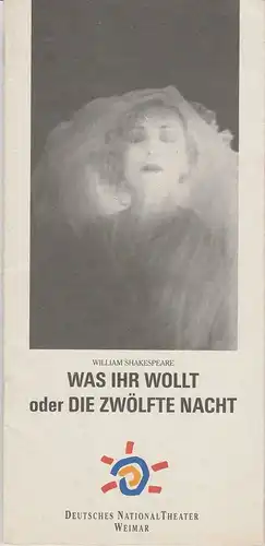 Deutsches Nationaltheater Weimar, Günther Beelitz, Michael Kliefert, Christian Brachwitz: Programmheft William Shakespeare WAS IHR WOLLT Premiere 8. Oktober 1995 Spielzeit 1995 / 96 Heft 2. 
