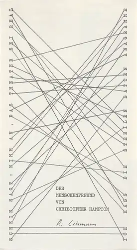 Städtische Bühnen Augsburg, Rudolf Stromberg, Hans-Jörg Grell: Programmheft Christopher Hampton DER MENSCHENFREUND Premiere 28. März 1977 Spielzeit 1976 / 77 Heft 14. 