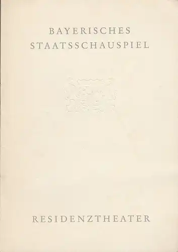 Bayerisches Staatsschauspiel, Helmut Henrichs, Eckart Stein: Programmheft  Ludwig Thoma MORAL Premiere 22. November 1960  Residenztheater Spielzeit  1960 / 61 Heft 3. 