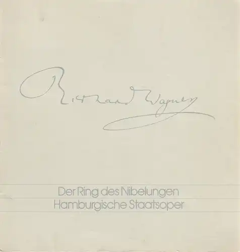 Hamburgische Staatsoper, Chistoph von Dohnanyi, Peter Dannenberg, Ingeborg Bernerth: Programmheft Richard Wagner  GÖTTERDÄMMERUNG DER RING DES NIBELUNGEN -  3. Tag 9. April 1978. 