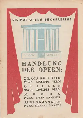 Liliput: Liliput Opern Bücherreihe Ausgabe Nummer F. 
