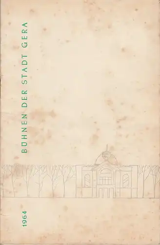 Bühnen der Stadt Gera, Wolfgang Pintzka: Programmheft Nikolai W. Gogol DER REVISOR Premiere 9. Januar 1964 Spielzeit 1964 Heft 1. 