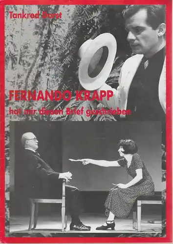 EURO-STUDIO, Konzertdirektion Landgraf, Birgit Landgraf, Janine Guldener ( Szenenfotos ): Programmheft Tankred Dorst FERNANDO KRAPP Premiere 17. September 1993 beim Weilheimer Theatersommer. 