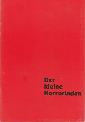 Bühnen der Stadt Bielefeld, Heiner Bruns, Alexander Gruber: Programmheft DER KLEINE HORRORLADEN Premiere 5. Oktober 1997 Stadttheater Spielzeit 1997 / 98 Heft 5. 