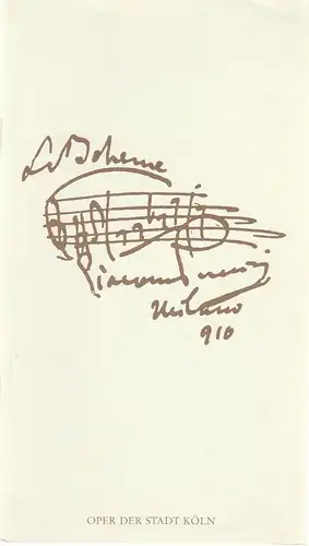 Oper der Stadt Köln, Michael Hampe, Werner Füsser: Programmheft Giacomo Puccini LA BOHEME 4. Dezember 1983. 