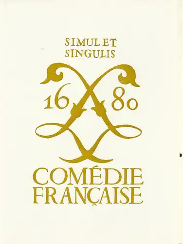 Comedie Francaise: Programmheft Moliere DOM JUAN oder DER STEINERNE GAST. 