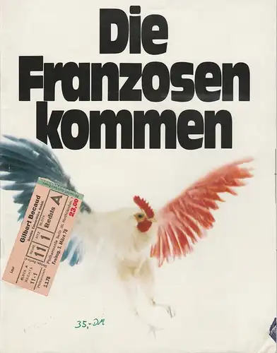 Sunrise Concertbüro, Werner Kuhls, Mario Scheuermann: Programmheft DIE FRANZOSEN KOMMEN Salvatore Adamo / Gilbert Becaud / Michel Sardou. 