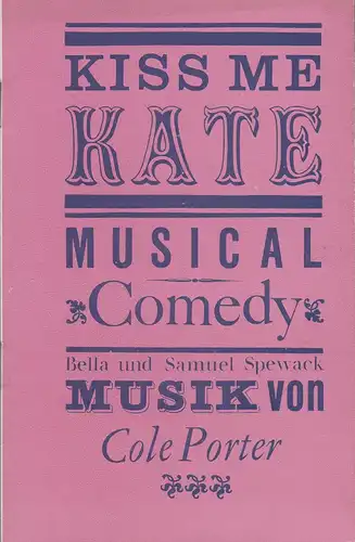 Metropol-Theater, Hans Pitra, Kurt Damies, Axel Bertram, Gruppe 4: Programmheft Cole Porter KISS ME, KATE Spielzeit 1964 / 65. 