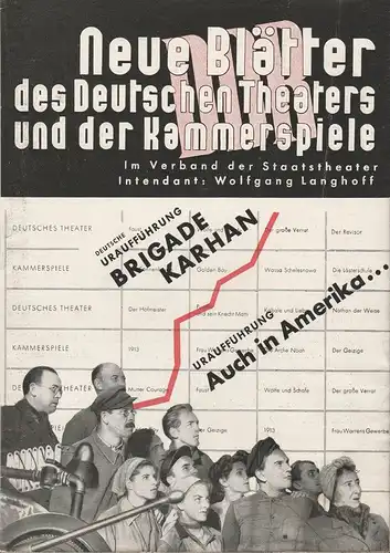 Deutsches Theater Berlin, Heinar Kipphardt, Wolfgang Langhoff: NEUE BLÄTTER des Deutschen Theaters und der Kammerspiele 1950 / 51 Heft 3. 