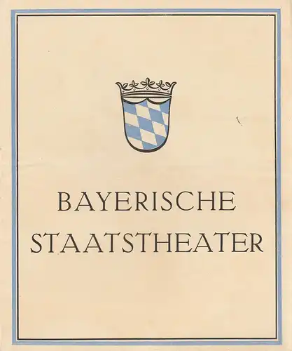 Bayerische Staatstheater, Residenz=Theater, National=Theater: Programmheft DAME KOBOLD / FATINITZA 1. Mai 1932. 