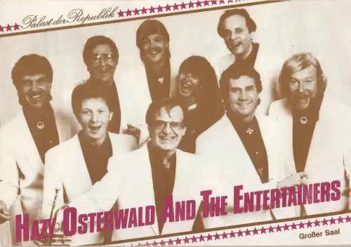 Palast der Republik, Carla und Detlef Mann: Programmheft HAZY OSTERWALD AND THE ENTERTAINERS 30. und 31. Januar 1989 Großer Saal. 