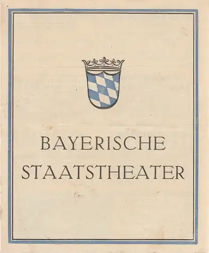 Bayerische Stasstatheater, Residenz=Theater, National=Theater: Programmheft Kleist AMPHITRYON / Verdi AIDA 18. September 1932. 