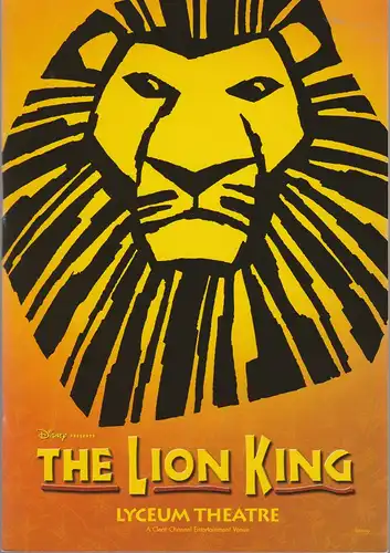 Lyceum Theatre, Graham P. Bradbury: Programmheft Disney presents THE LION KING. 