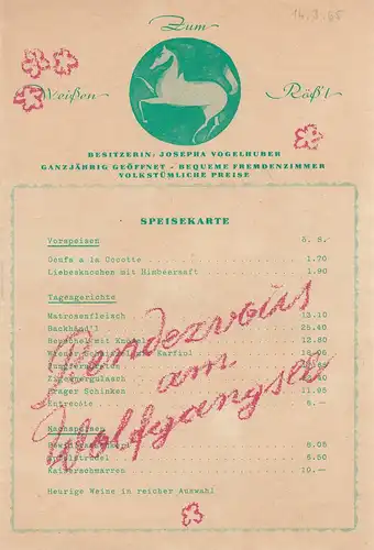 Städtische Theater Karl-Marx-Stadt, Hans Dieter Mäde, Burkart Hernmarck, Manfred König: Programmheft RENDEZVOUS AM WOLFGANGSEE Premiere 9. Januar 1965 Spielzeit 1965 / 66. 