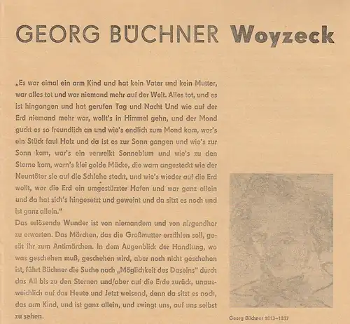 Eduard-von-Winterstein-Theater Annaberg, Roland Gandt, Doris Tschierschky, Siegfried Gärtner: Programmheft Georg Büchner WOYZECK Spielzeit 1984 / 85 Heft 12. 