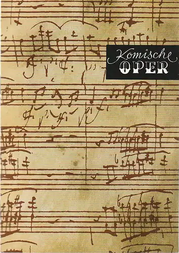 Komische Oper Berlin: Programmheft 2. SINFONIEKONZERT DES ORCHESTERS DER  KOMISCHEN OPER  5. November 1972  Spielzeit 1972 / 73. 