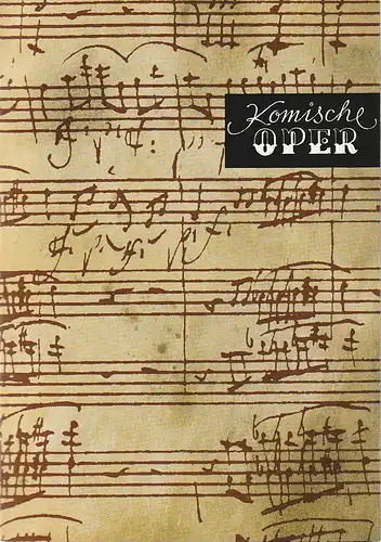 Komische Oper Berlin: Programmheft 2. SONDERKONZERT Wolfgang Amadeus Mozart LA CLEMENZA DI TITO 18. Januar 1973 Spielzeit 1972 / 73. 