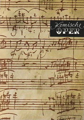 Komische Oper Berlin: Programmheft 7. SINFONIEKONZERT DES ORCHESTERS DER  KOMISCHEN OPER 17. Mai 1973 Spielzeit 1972 / 73. 
