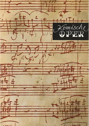 Komische Oper Berlin, Christina Laabs: Programmheft 3. SONDERKONZERT DES ORCHESTERS DER  KOMISCHEN OPER 16. Juni 1974 Spielzeit 1973 / 74. 