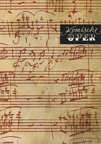 Komische Oper Berlin, Christina Laabs: Programmheft 1. SINFONIEKONZERT DES ORCHESTERS DER  KOMISCHEN OPER 17. Oktober 1974 Spielzeit 1974 / 75. 