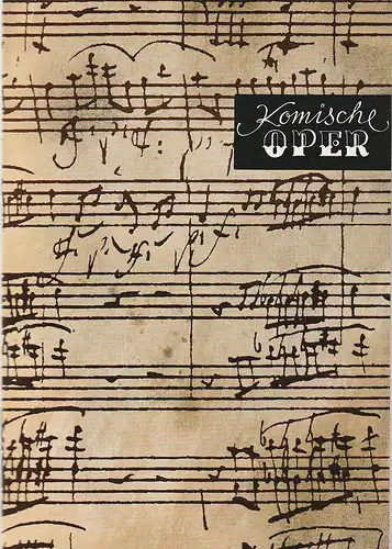 Komische Oper Berlin: Programmheft 4. SINFONIEKONZERT DES ORCHESTERS DER  KOMISCHEN OPER 15. Februar 1968 Spielzeit 1967 / 68. 