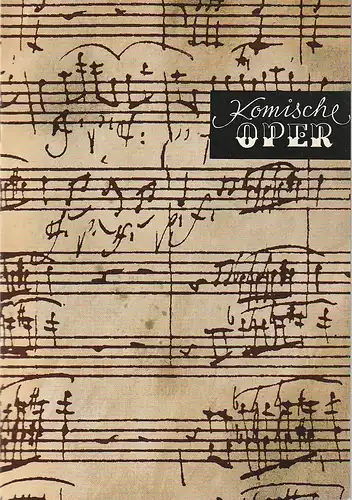 Komische Oper Berlin, Horst Seeger, Stephan Stompor, Martin Vogler: Programmheft 5. SINFONIEKONZERT DES ORCHESTERS DER  KOMISCHEN OPER 11. April 1968 Spielzeit 1967 / 68. 