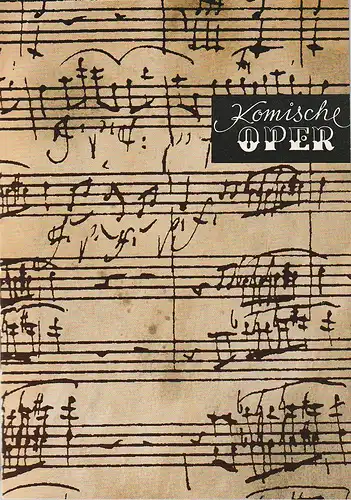 Komische Oper Berlin: Programmheft 1. SINFONIEKONZERT DES ORCHESTERS DER  KOMISCHEN OPER 7. November 1968 Spielzeit 1968 / 69. 