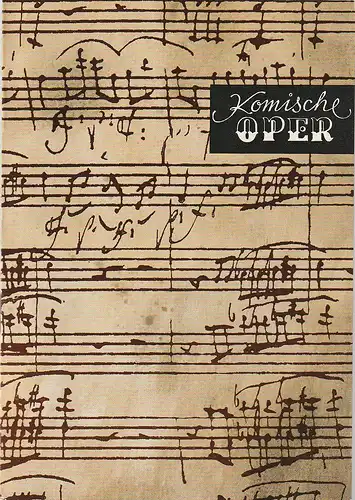 Komische Oper Berlin: Programmheft 4. SINFONIEKONZERT DES ORCHESTERS DER  KOMISCHEN OPER 13. März 1969 Spielzeit 1968 / 69. 