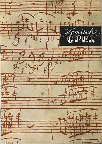Komische Oper Berlin: Programmheft 1. SINFONIEKONZERT DES ORCHESTERS DER  KOMISCHEN OPER 22. Oktober 1970 Spielzeit 1969 / 70. 