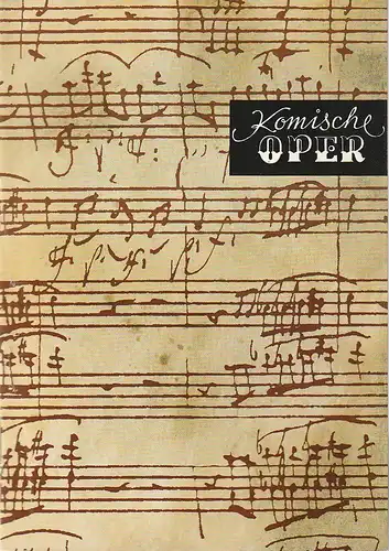 Komische Oper Berlin: Programmheft 2. SINFONIEKONZERT DES ORCHESTERS DER  KOMISCHEN OPER 4. November 1971 Spielzeit 1971 / 72. 