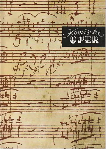 Komische Oper Berlin: Programmheft 4. SINFONIEKONZERT DES ORCHESTERS DER  KOMISCHEN OPER 10. Februar 1972 Spielzeit 1971 / 72. 