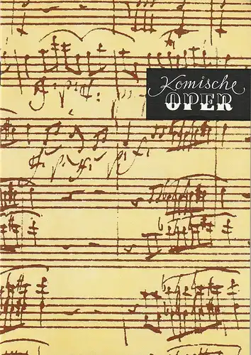 Komische Oper Berlin, Gerhard Müller, Dietrich Kaufmann: Programmheft 6. SINFONIEKONZERT DES ORCHESTERS DER  KOMISCHEN OPER 7. Mai 1987 Spielzeit 1986 / 87. 