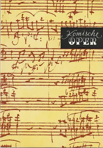 Komische Oper Berlin, Gerhard Müller, Dietrich Kaufmann: Programmheft WEIHNACHTLICHES KONZERT CAMERATA MUSICA 15. Dezember 1987 Spielzeit 1987 / 88. 