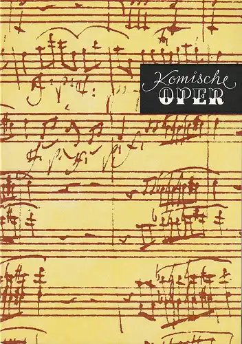 Komische Oper Berlin, Gerhard Müller, Dietrich Kaufmann: Programmheft WEIHNACHTLICHES KONZERT THÜRINGER SÄNGERKNABEN /  CAMERATA MUSICA 16. Dezember 1987 Spielzeit 1987 / 88. 