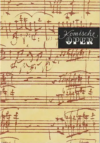 Komische Oper Berlin, Gerhard Müller: Programmheft SONDERKONZERT aus Anlaß des XV. INTERNATIONALEN SYMPOSIUMS DES WELTVERBANDES DER THEATERÄRZTE 12. September 1988 Spielzeit 1988 / 89. 