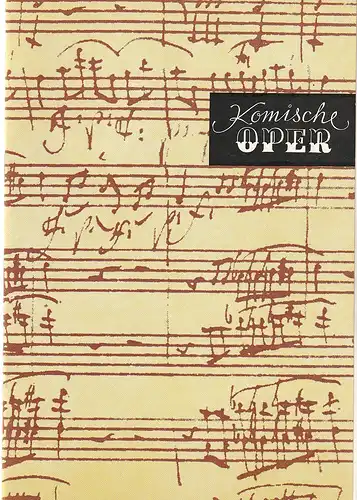 Komische Oper Berlin, Gerhard Müller: Programmheft WEIHNACHTSKONZERT I UND II CAMERATA MUSICA 23. 12. 1988 Komische Oper Berlin Spielzeit 1988 / 89. 