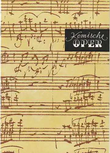 Komische Oper Berlin, Gerhard Müller, Dietrich Kaufmann: Programmheft OSTERKONZERT CAMERATA MUSICA 13. April 1990 Spielzeit 1989 / 90. 